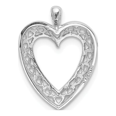 14K White Gold Cut-Out Heart Border Pendant – view 4