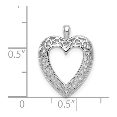 14K White Gold Cut-Out Heart Border Pendant – view 5