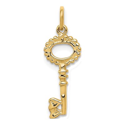 14K Yellow Gold Key Charm