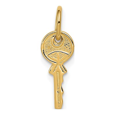 14K Yellow Gold 3D Key Pendant