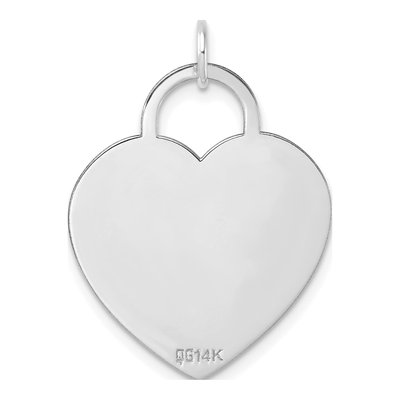 14K White Gold Heart Disc Pendant – view 4