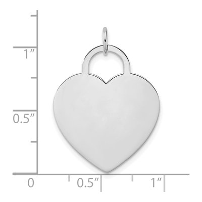 14K White Gold Heart Disc Pendant – view 5