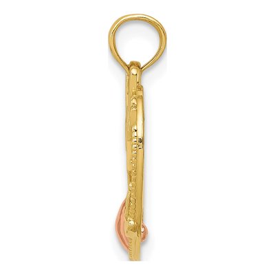 14K Two-Tone Gold Wife Heart Number 1 Pendant – view 3
