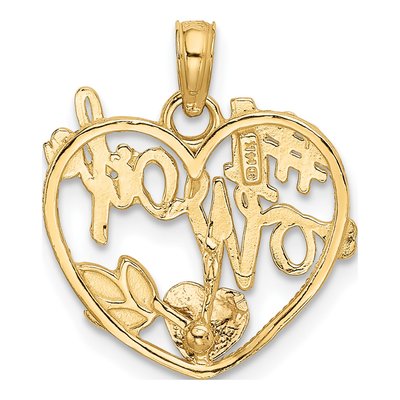 14K Two-Tone Gold Wife Heart Number 1 Pendant – view 4