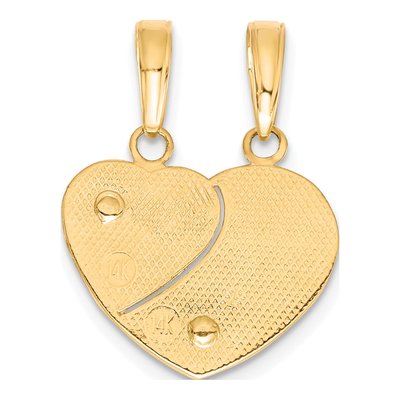 14K Two-Tone Gold Mommy Me Heart Set Pendant – view 5