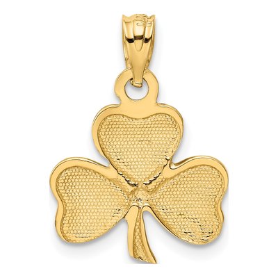 14K Yellow Gold Enameled Leaf Clover Pendant – view 4