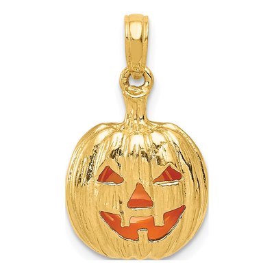 14K Yellow Gold Jack-O-Lantern Pendant