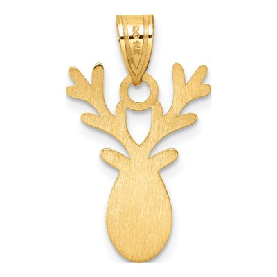 14K Yellow Gold Enameled Reindeer Pendant – view 4