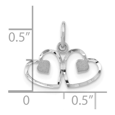 14K White Gold Double Heart Pendant – view 6