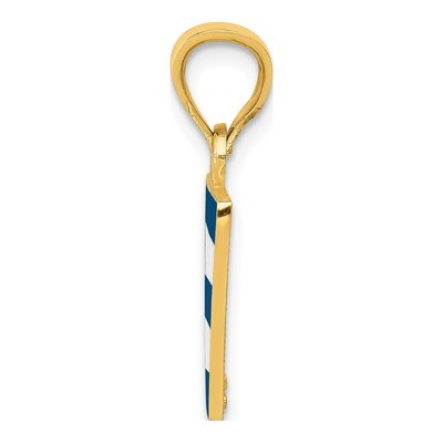14K Yellow Gold Enameled Cuba Flag Pendant – view 3