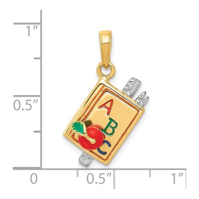 14K Two-Tone Gold Enameled ABC School Book Pendant – view 5