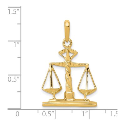 14K Yellow Gold Scales of Justice Pendant – view 4