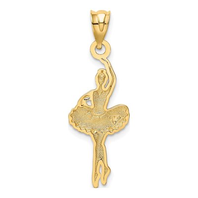14K Yellow Gold Pink Enamel Ballerina Pendant – view 4