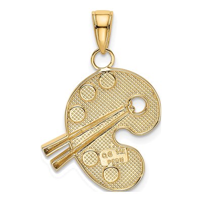 14K Yellow Gold Enameled Artist Palette Charm – view 4