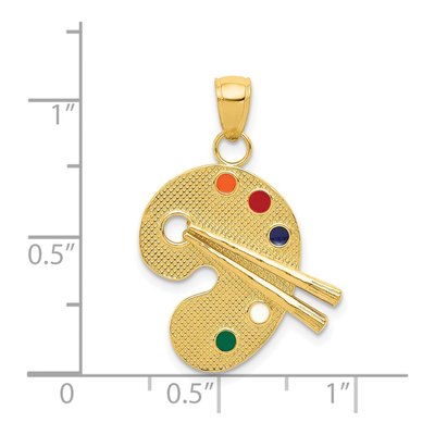 14K Yellow Gold Enameled Artist Palette Charm – view 5