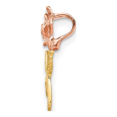 14K Two-Tone Gold Mini Flower Slide Pendant – view 3