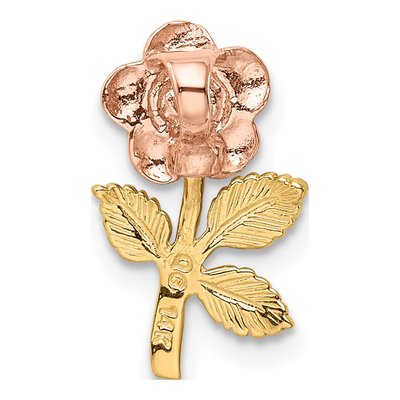 14K Two-Tone Gold Mini Flower Slide Pendant – view 4