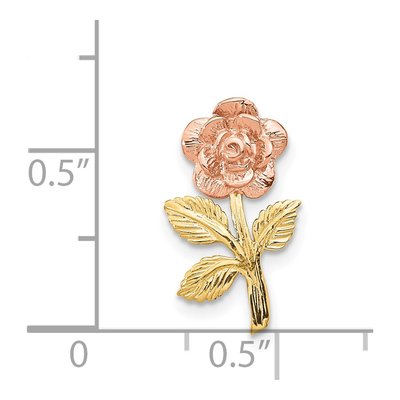 14K Two-Tone Gold Mini Flower Slide Pendant – view 5