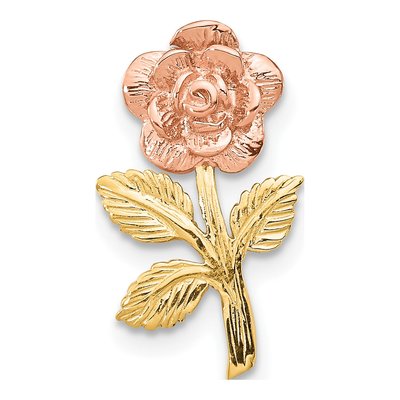14K Two-Tone Gold Mini Flower Slide Pendant
