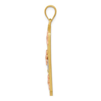 14K Two-Tone Gold Framed Daisy Pendant – view 3