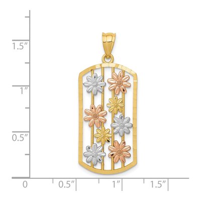 14K Two-Tone Gold Framed Daisy Pendant – view 5