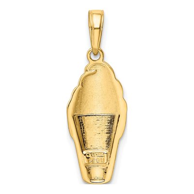 14K Yellow Gold Enamel Ice Cream Cone Pendant – view 4