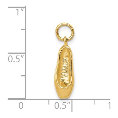 14K Yellow Gold 3-D Ballet Slipper Pendant – view 5