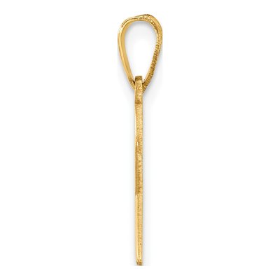 14K Yellow Gold Small Awareness Ribbon Charm – view 3