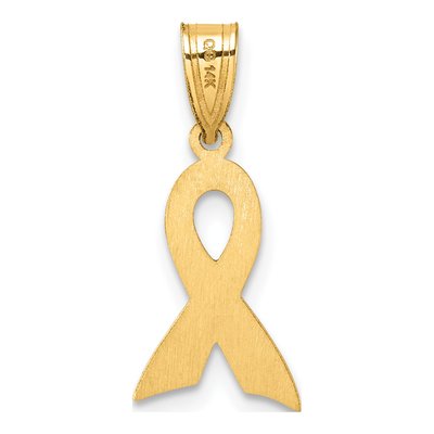 14K Yellow Gold Small Awareness Ribbon Charm – view 4
