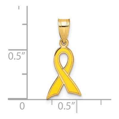 14K Yellow Gold Small Awareness Ribbon Charm – view 5