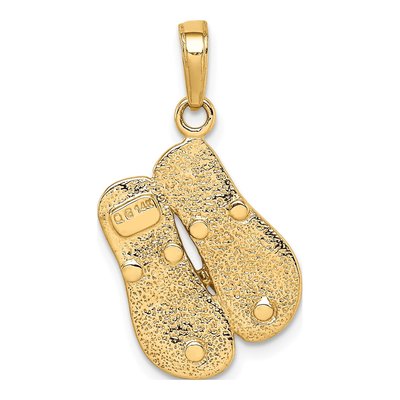 14K Yellow Gold Double Flip-Flop Pendant – view 5