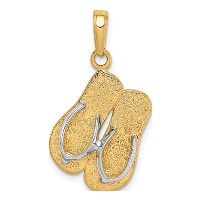14K Yellow Gold Double Flip-Flop Pendant