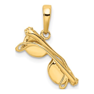 14K Gold Black Enamel 3-D Sunglasses Pendant – view 4