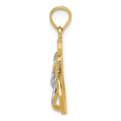 14K Yellow Gold 3D Hawaii Double Flip-Flop Pendant – view 3