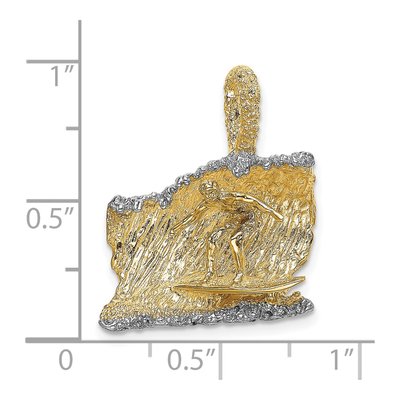 14K Yellow Gold Surfer Wave Charm – view 4