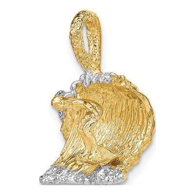 14K Yellow Gold Surfer Wave Charm – view 6