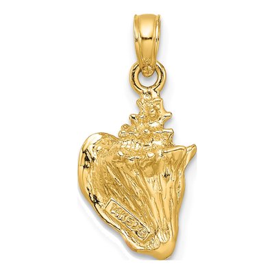 14K Yellow Gold Enameled 3-D Conch Shell Pendant – view 5