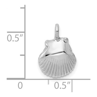 14K White Gold Seashell Pendant – view 5