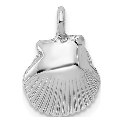 14K White Gold Seashell Pendant