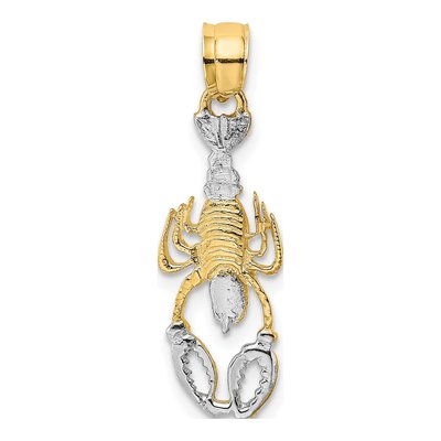 14K Gold & Rhodium Lobster Clasp Charm