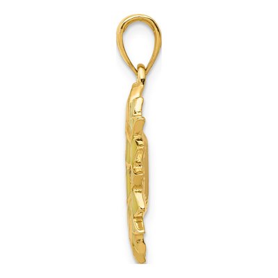 14K Yellow Gold Enameled Sunflower Pendant – view 3