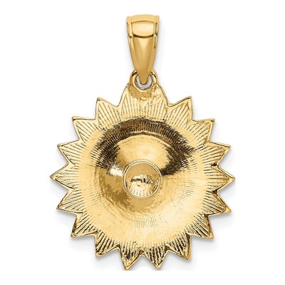 14K Yellow Gold Enameled Daisy Pendant – view 4
