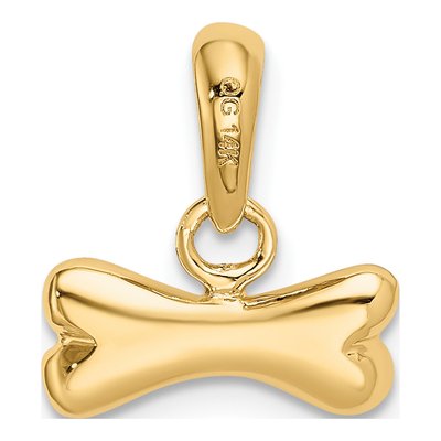 14K Yellow Gold Dog Bone Pendant – view 4