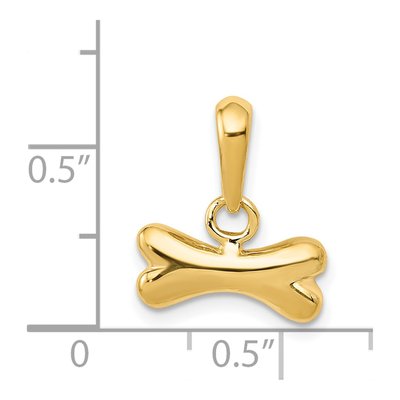 14K Yellow Gold Dog Bone Pendant – view 5