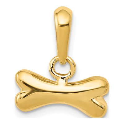 14K Yellow Gold Dog Bone Pendant