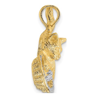 14K Yellow Gold Cat Playing Charm – view 3
