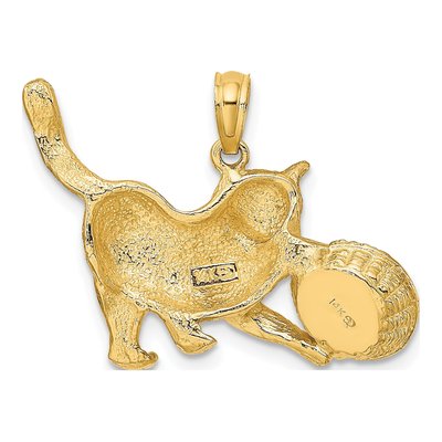 14K Yellow Gold Cat Playing Charm – view 4