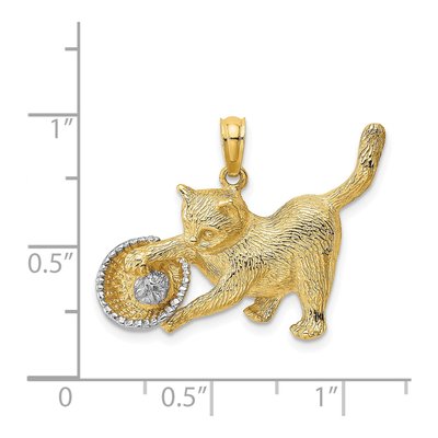 14K Yellow Gold Cat Playing Charm – view 5