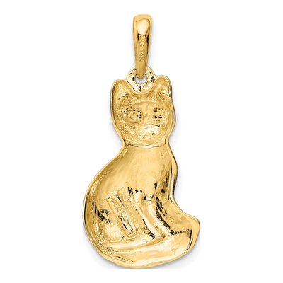 14K Yellow Gold Cat Pendant – view 4