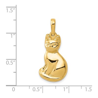 14K Yellow Gold Cat Pendant – view 5
